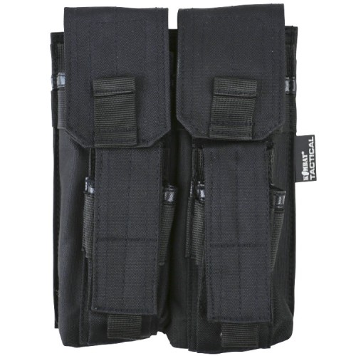 Double Rifle Mag Pouch (w/Pistol Mag Pouch) Black, The Alpha Mag with Pistol Mag – Double is a compact and versatile pouch designed to keep your rifle and pistol magazines organised and within easy reach